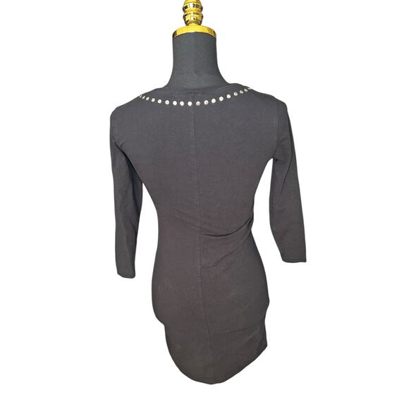 Forever 21 Women’s Studded Bodycon 3/4 Sleeve Mini Dress Size Small - Picture 3 of 4